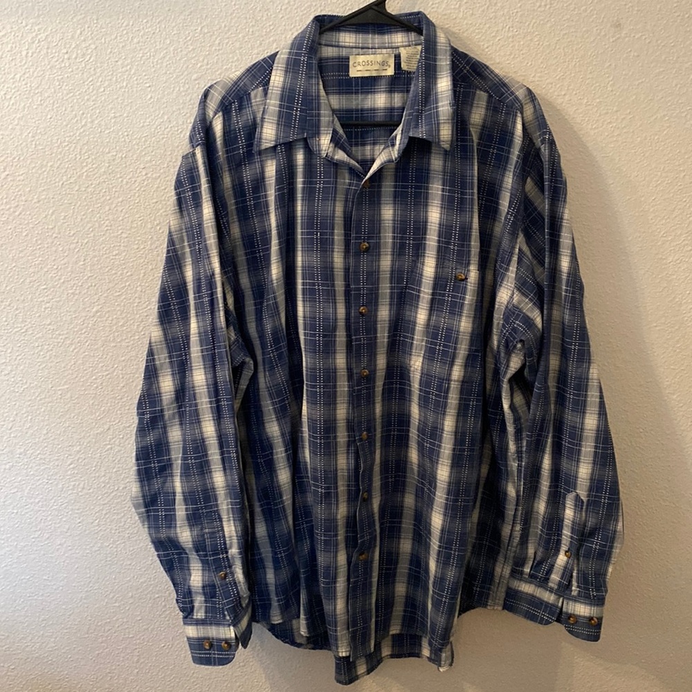 Crossings plaid button down shirt size XLT